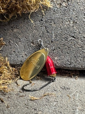 R&B UV Brass & Candy Blood Red Cone Spinner - Limited Run