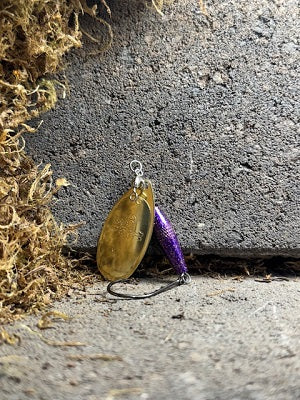 R&B#4  UV Polished Brass & Candy Purple with Copper Flake - Paint Shop Custom