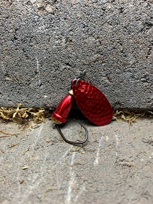 R&B Hammered Candy Blood Red Blade On Candy Blood Red Bell
