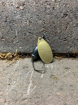 R&B Tarnished Brass Blade On Teflon Black Bell (Tarnished Hardware)