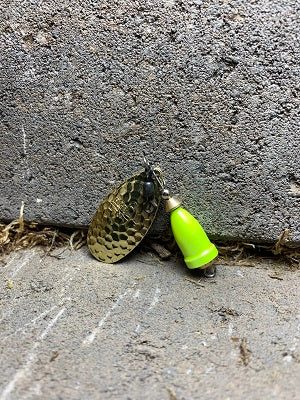 R&B Hammered Polished Brass Blade On A Flo Yellow Bell Body