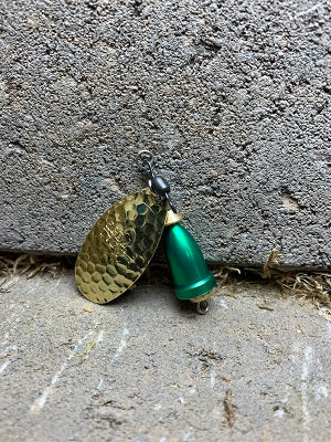 R&B Hammered Polished Brass Blade On An Emerald Bell Body