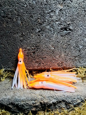 2" FLUORESCENT ORANGE & WHITE HOOTCHIES