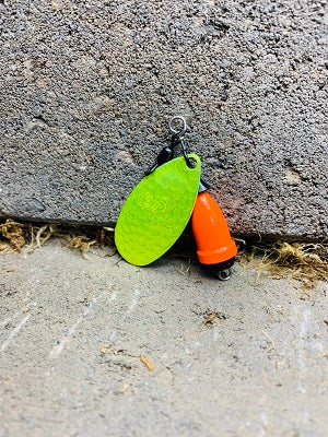 R&B Hammered Candy Yellow Blade On A Flo Orange Bell with Black out Hardware