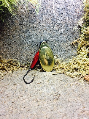 R&B Spinners Polished Brass & Candy Blood Red