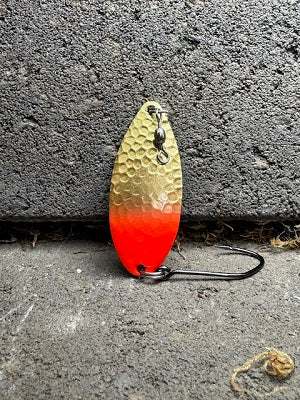 R&B Hammered Brass n Flo Red Tip