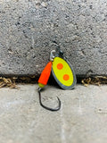 CLOSE OUT: #4 Silver n Flo Orange with Chartreuse and Orange Die Cuts