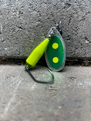 CLOSE OUT: #4.5 Silver n Chartreuse with Metallic Lime and Chartreuse Die Cuts (3/4oz)
