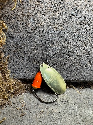 R&B #4.5 Brass and Candy Orange Cone Spinner