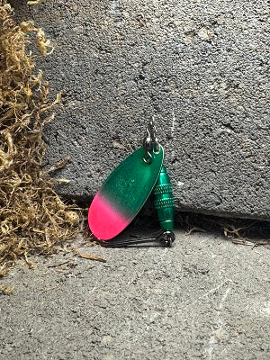 Custom Run: R&B #4.5 UV Candy Emerald with Flo Pink Tip on Candy Emerald Old School Body